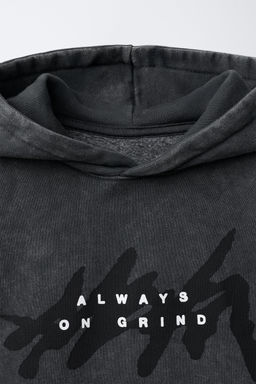 WASHED EFFECT GRAFFITI HOODIE - Zara фото 3