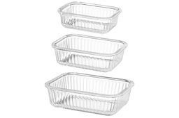 Набор 3 прямоугольных контейнеров 360 мл, 600 мл, 1000 мл с пластик. крышк. с защел., с сил.уплотн