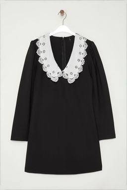 TRENDYOLMILLA Siyah A Kesim Yaka Detayl? Mini Dokuma Elbise TWOAW25EL00483  фото 6
