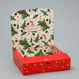 Коробка складная двухсторонняя Новогодние игрушки, 20 х 18 х 5 см