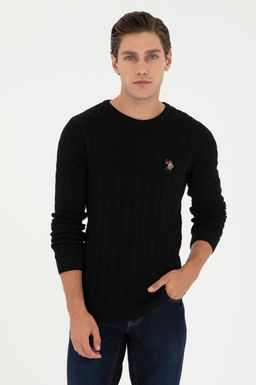 Мужской черный базовый свитер Неожиданная скидка в корзине