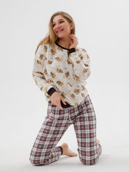 Пижама женская из джемпера и брюк из футера Олененок бычок