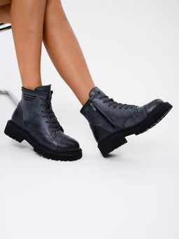 Ботинки 319.taskanabl.Вакса черная/мех