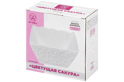 Салатник 1,1 л 16,5*16,5*8 см Цветущая сакура квадрат глубокий, фарфор - Elan gallery фото 6