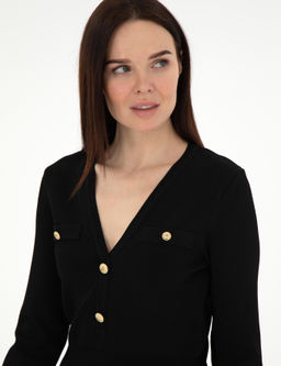 Siyah Slim Fit Triko Elbise - Pierre cardin фото 2