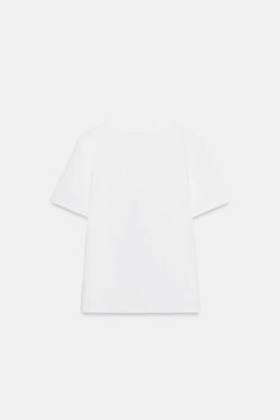 CAMISETA FLOR RELIEVE / Blanco - Zara фото 5