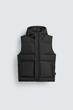 QUILTED GILET WITH HOODIE