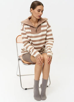 BK934 Носки, 1 пара (шерсть норки) СЕРЫЙ