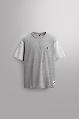 EMBROIDERED COLOUR BLOCK T-SHIRT
