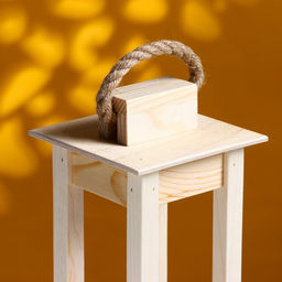 Кашпо деревянное 111124 см Фонарик, ручка верёвка, натуральный Дарим Красиво фото 3