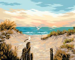 ФРЕЯ PNB/PLC-068 Набор для раскрашивания по номерам ( цветной холст ) 50 х 40 см На побережье