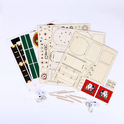 Деревянный конструктор Новогодний поезд, 7,5х30х10 см, 108 деталей, батарейки, наклейки, гирлянда, 6+ - Лесная мастерская фото 4