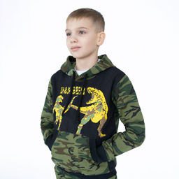 Костюм детский хаки/черный принт дино 747 (98, 56)