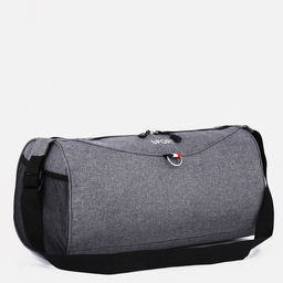 Сумка спортивная на молнии, наружный карман, длинный ремень, цвет серый