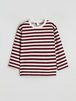 Bisiklet Yaka ?izgili Erkek Bebek Ti??rt