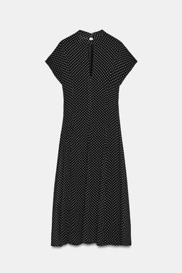 VESTIDO MIDI LUNARES ZW COLLECTION / Negro / Blanco - Zara фото 8