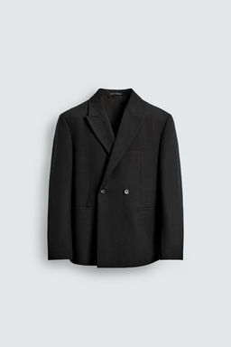 DOUBLE-BREASTED 100% WOOL SUIT BLAZER - Zara фото 6
