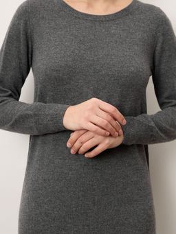 Платье из кашемира 9065а темно-серое