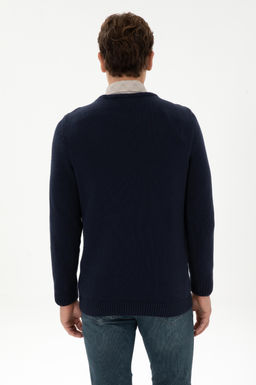 Erkek Slim Fit Bisiklet Yaka Lacivert Kazak - U.s. polo assn фото 5