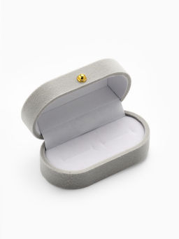Футляр под серьги, кольца, Овал вытянутый, бархатный, 7.5?4?3 см, серый