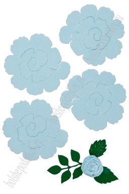 Лазерная вырубка из фетра Цветочек №3 8 см (5 шт) светло-голубой RN 45