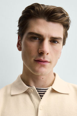 STRIPED TEXTURED POLO SHIRT - Zara фото 6