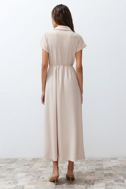 TRENDYOLMILLA Siyah A Kesim Kruvaze Yaka Aerobin Midi Dokuma Elbise TWOSS24EL00599  фото 14