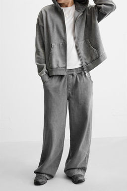 WASHED WIDE-LEG JOGGERS - Zara фото 5