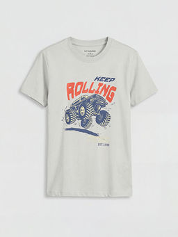 Bisiklet Yaka Bask?l? Erkek ?ocuk Ti??rt