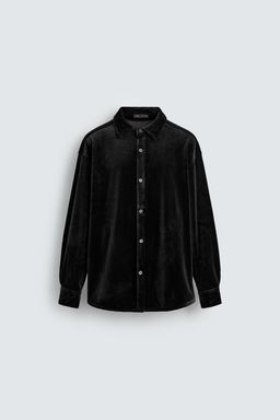 VELVET RELAXED FIT OVERSHIRT - Zara фото 7
