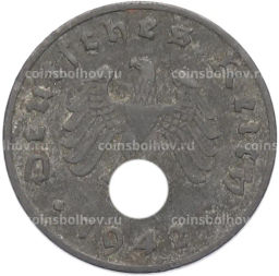 Монета 1 рейхспфенниг 1942 года F Германия