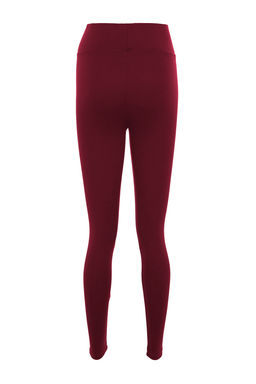 Bordo Toparlay?c? Beli Lastikli Yuksek Bel Esnek Orme Tayt TWOAW20TA0087
