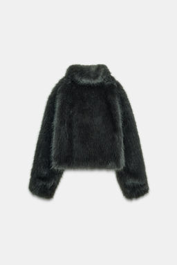 SHORT FAUX FUR COAT WITH TOGGLES - Zara фото 7