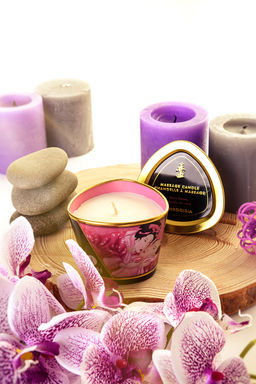 Массажное аромамасло в виде свечи Shunga Афродизия. Лепестки роз (Aphrodisia. Rose Petals), 170 мл