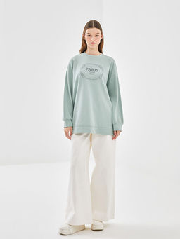 Bisiklet Yaka Bask?l? Kad?n Tunik