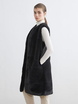 Bisiklet Yaka Kad?n K?rk Yelek