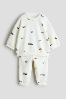 Conjunto estampado de 2 piezas en tejido sudadera