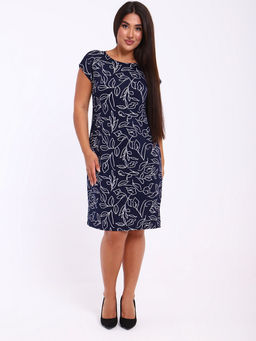 Платье "Эдельвейс" белый/темно-синий