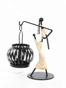 Подсвечник "Аборигенка" металл (d 4 см) 19,5х8х18,5 см