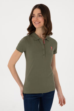 Kad_n Koyu Haki Basic Polo Yaka Ti__rt Sepette S_rpriz _ndirim - U.s. polo assn фото 3