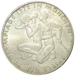 10 марок 1972 года J Германия XX летние Олимпийские Игры, Мюнхен 1972  Спортсмены