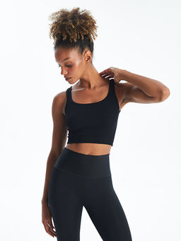 U Yaka Crop Kad?n Sporcu Atleti