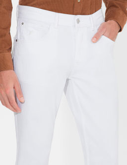 Beyaz Slim Fit Jean Pantolon