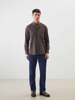 Regular Fit Uzun Kollu Gabardin Erkek G?mlek