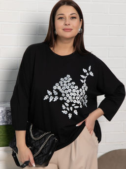 Блуза Ромашка (черная) Б15384-24М