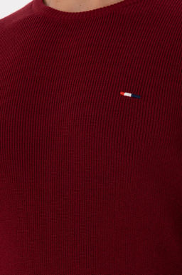 Erkek Slim Fit Bisiklet Yaka Bordo Basic Kazak - U.s. polo assn фото 7