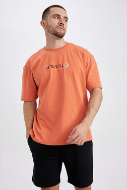 DeFactoFit Футболка Oversize из 100 % хлопка с круглым вырезом сзади и короткими рукавами с принтом  фото 5