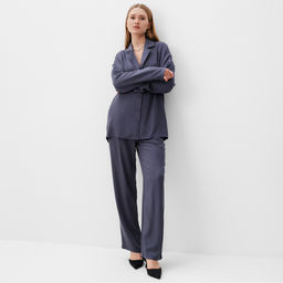 Костюм женский (рубашка, брюки) MINAKU: Casual Collection, размер 42, цвет графит