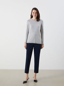 Bisiklet Yaka ?izgili Kad?n Triko Kazak