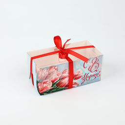 Цена за 5 шт. Коробка для капкейка «8 марта», 16×8×7.5 см